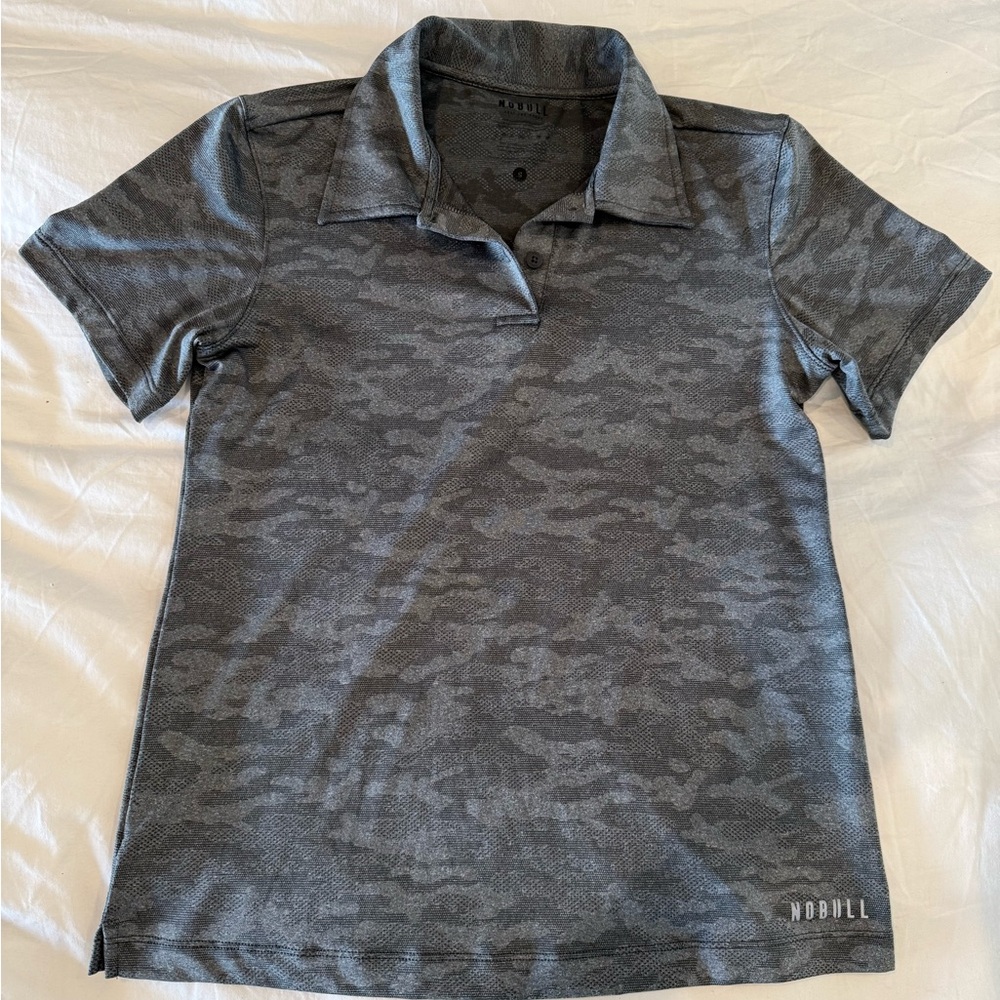 NOBULL Dark Gray Camo Polo Shirt